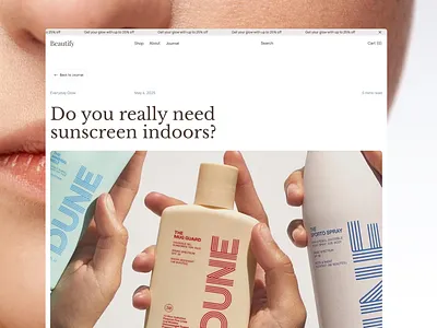 Beautify - Beauty [Blog Post Page] article beauty beauty blog post blog blog page blog post brutalism clean ecommerce ecommerce landing page landing page minimal beauty modern skincare skincare landing page ui ux web web design website