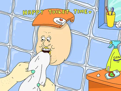 Toilet paper branding character design graphic design icon illustration vector