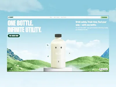 Physical Technology Website animation desktop framer friendly natural physical ui uidesign uxui waterbottle webdesign website
