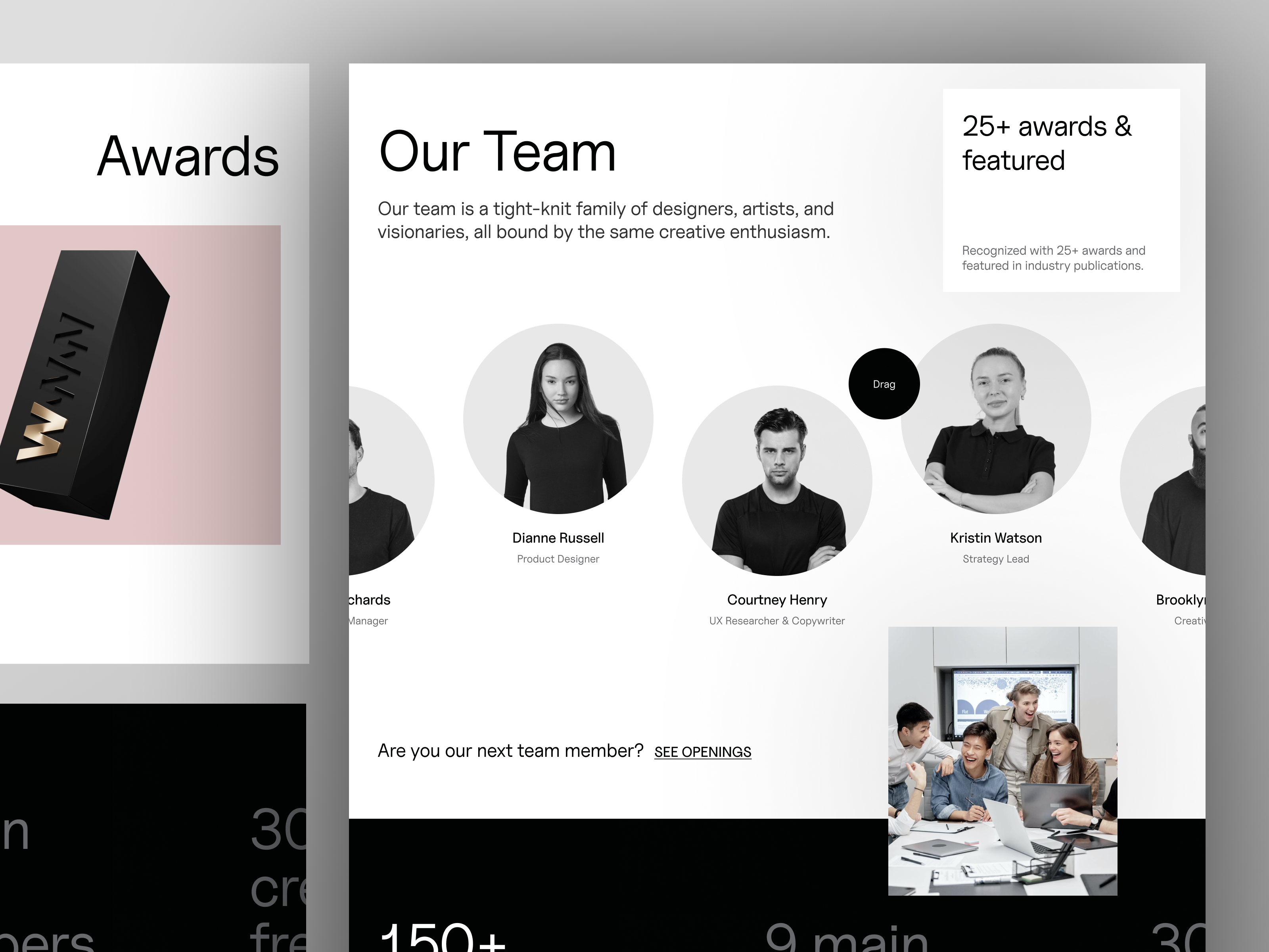 Example of Kreativy - Our Team Agency Website