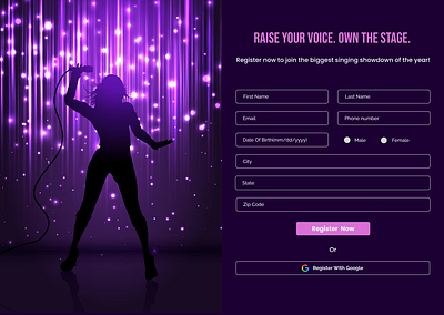 DailyUI - #001 Contest Registration Form registration form