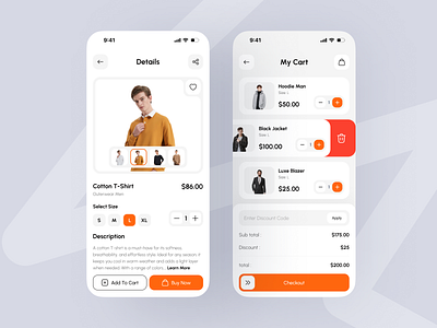 Ecommerce Mobile App - Add to cart by UI Tapu on Dribbble