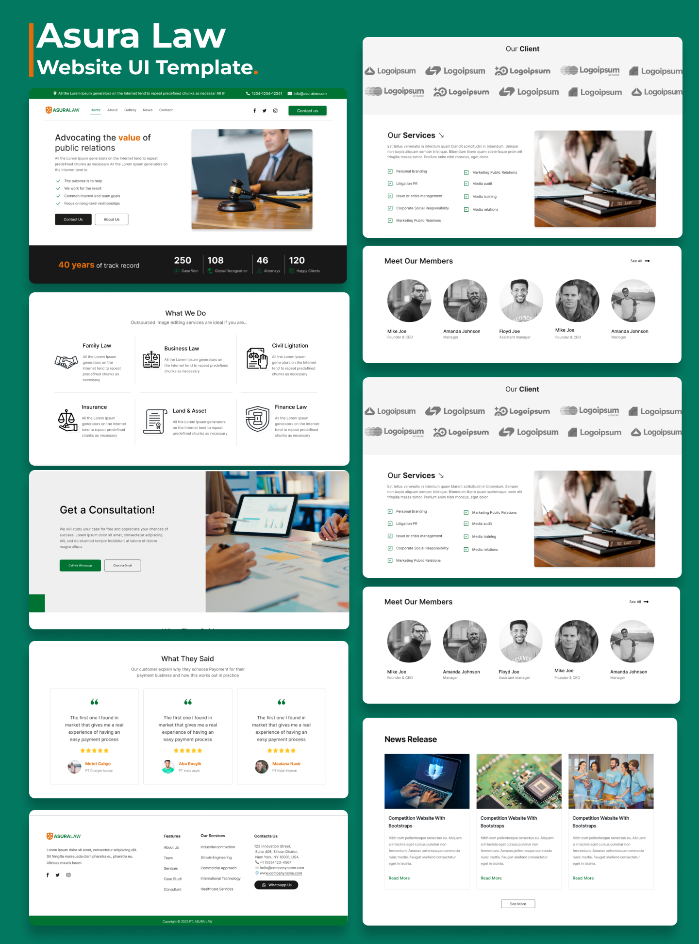 Asura Law - Modern Website UI Templates company design graphic design illustration inspiration ui web design webdesign