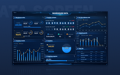Warehouse data screen design ui