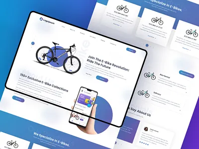 E-Bike Website Mockup – Ride the Future aheer animation bicycle bikeapp creatives digitaldesign ebike ebikewebsite ecofriendly electricbikedesign homepage khambra landingpage modernui parmod sustainablemobility uiux uxdesign webapp webdesign