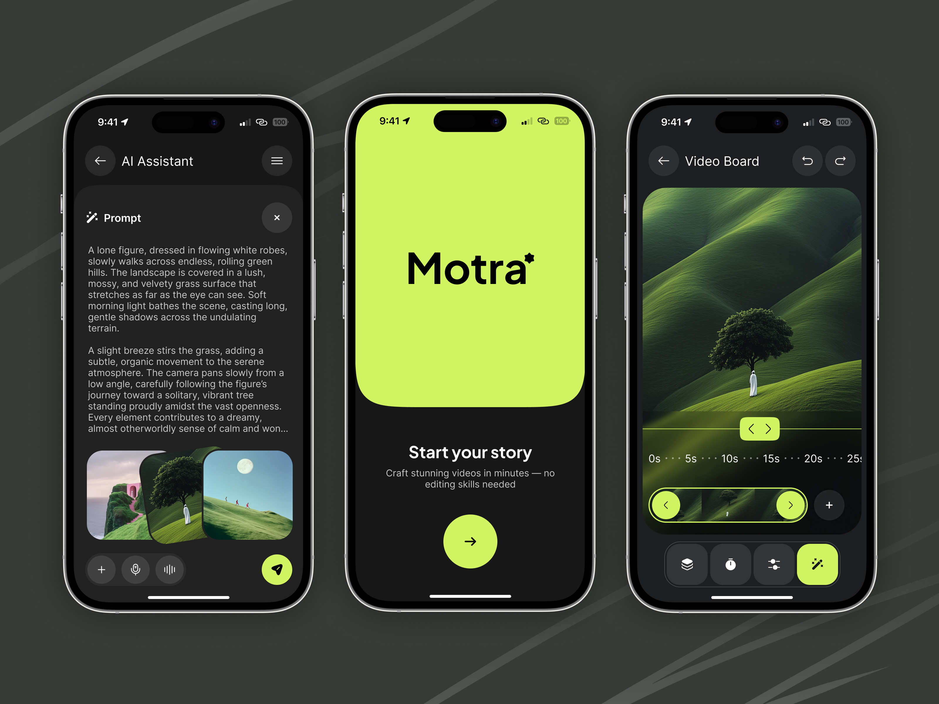 Motra — Mobile AI Video Creation animation app interaction mobile app mobile application motion responsive design storytelling videoeditor