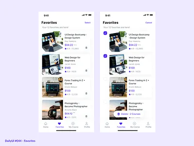 Favourites 044 app branding daily dailyui dailyui044 design favourites graphic design illustration light logo minimal mobile purple simple ui ux