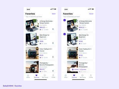 Favourites 044 app branding daily dailyui dailyui044 design favourites graphic design illustration light logo minimal mobile purple simple ui ux