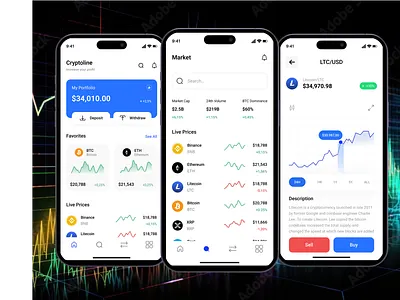 Crypto App UI design branding design ecommerce figma illustration logo ui uidesign uiux ux