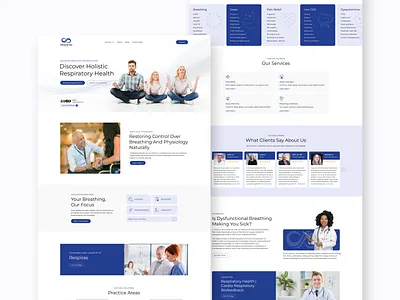 Respiratory Health Website Design care care website creative design graphic design health landing page medical respiratory services treatments ui ux web website design