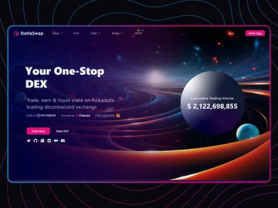 StellaSwap – DeFi Dashboard UI for Token Swaps & LP Tracking blockchain crypto crypto dashboard dashboard defi dex figma landing page product design socialfi token swap web page web3 website