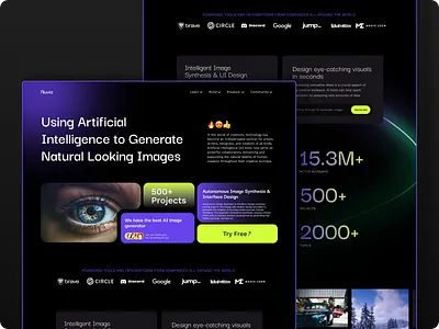 Nuvia - AI Image Generator Website ai design landing page ui ux website