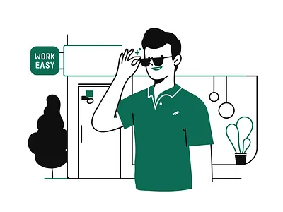 Work easy #3 business flat illustration lineart minimalistic owner success vector