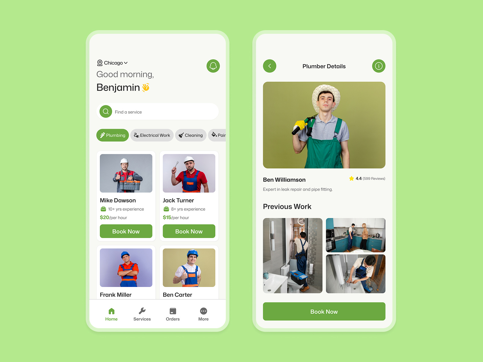 Home Service App UI/UX Design homeserviceux