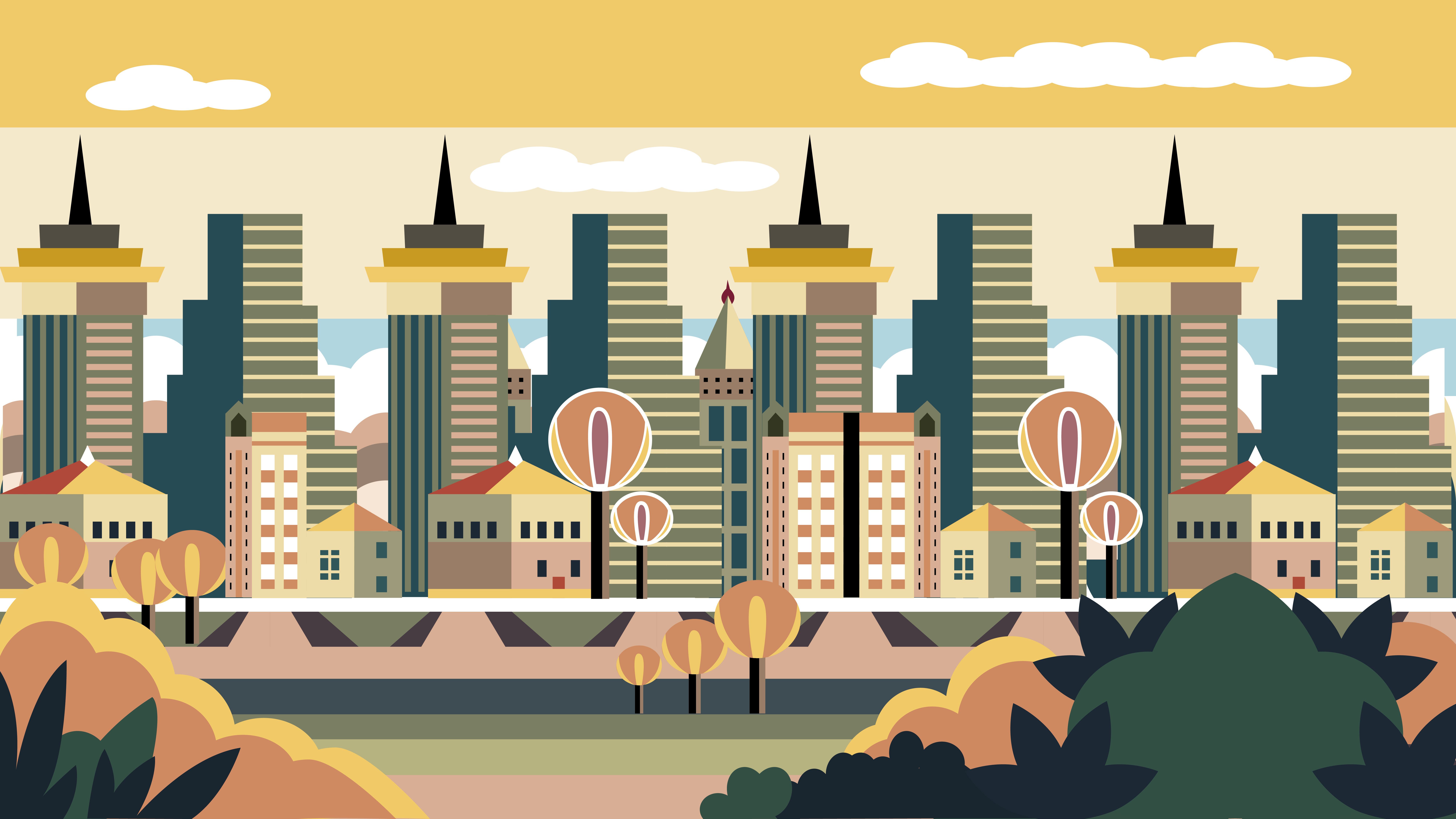 Cityscape illustrations 3d animation app art artwork branding design fashion graphic design icon illustration logo motion graphics photography trending typography ui ux vector web