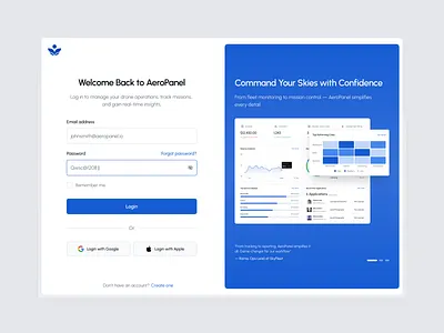 Sign In Experience for Drone Ops Dashboard clean create account dashboard design figma login login page login screen onboarding registration sign in sign up ui uidesign uiux ux uxdesign web design website welcome page