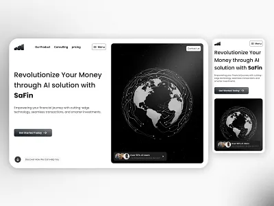 Responsive Fintech website UI Design-desktop & mobile frame app design desktop frame figma fintech fintech web design mobile frame responsive design ui ui design ux design variables in figma variant web design