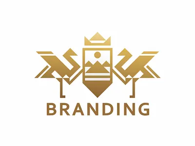 Coat Of Arm Double Bird (Logo FOR SALE) 3d animation bird bird logo branding coat of arm design eagle graphic design illustration logo logo for sale mockup shield ui vector