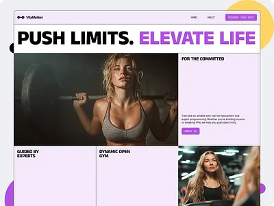 VitaMotion - Elite Performance Gym design fitness ladies landing page ui ux website