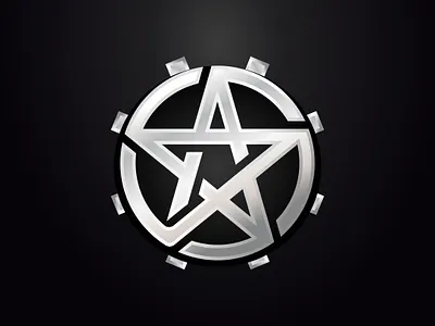 Star Gear Silver (Logo for sale) 3d animation branding design gear graphic design illustration logo logo for sale mockup silver star steel ui vector