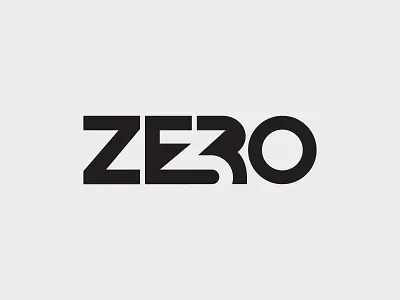 3 Zero Logo brand branding logo magazine minimal negaticespace perspective simple three type typography wordmark zero