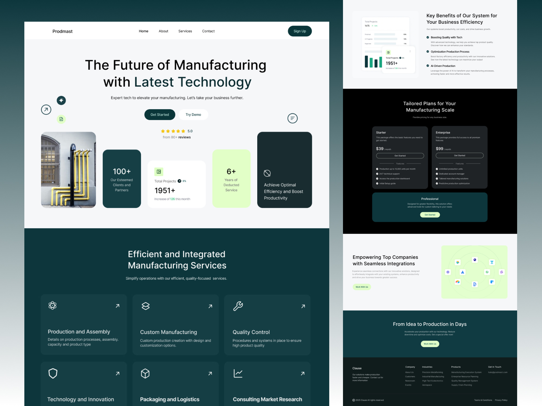 E-Commerce Manufacturing Landing Page 3d agency animation app branding design e commerce flat graphic design icon illustration logo motion graphics realestate typography ui ux vector web website