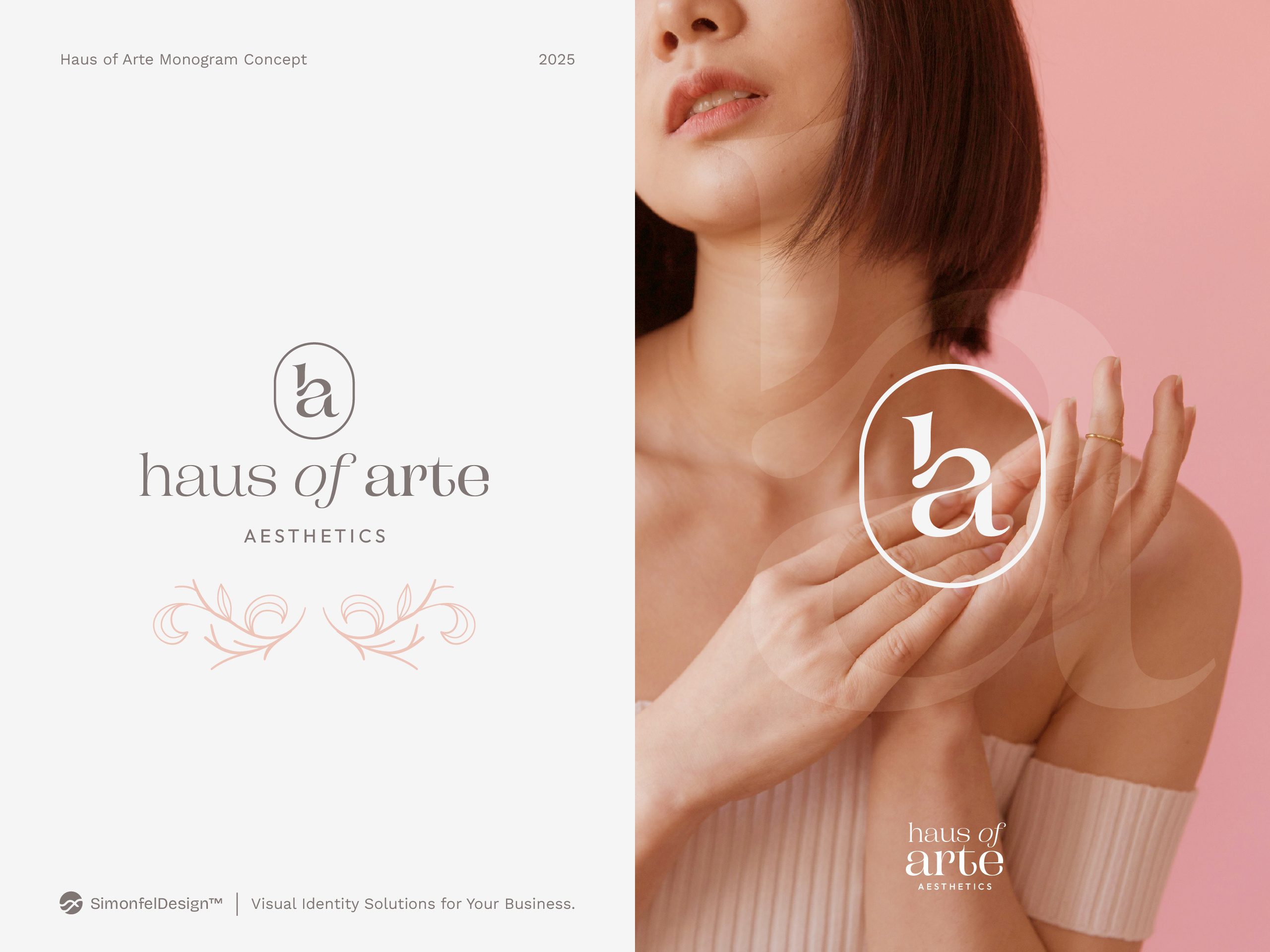 ha Monogram - Unused Concept for Haus of Arte Aesthetics aesthetics beauty botox dermal filler facial feminine fine floral ha logo ha monogram injection lettermark line linear microneedling minimalist rose skin booster skincare treatments
