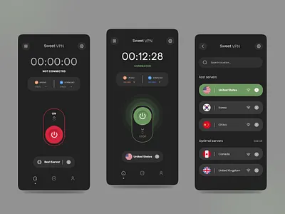 VPN Design - UI UX Design application design graphic design ui vpn