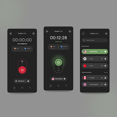 VPN Design - UI UX Design application design graphic design ui vpn
