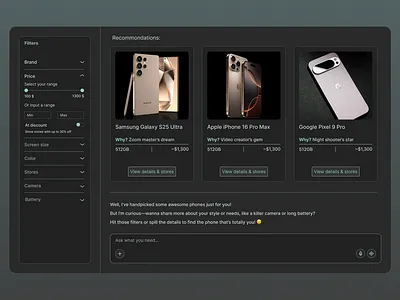 AI Shopping Assistant design ui ux
