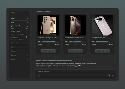 AI Shopping Assistant design ui ux