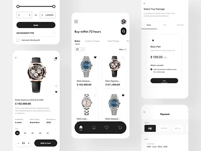 WATCH Mobile App 2025 design android applications branding clean design clock dribbble ecommerce app ios minimal design mob apps mobile mobile application online app online booking ui uiux watch app watches web design