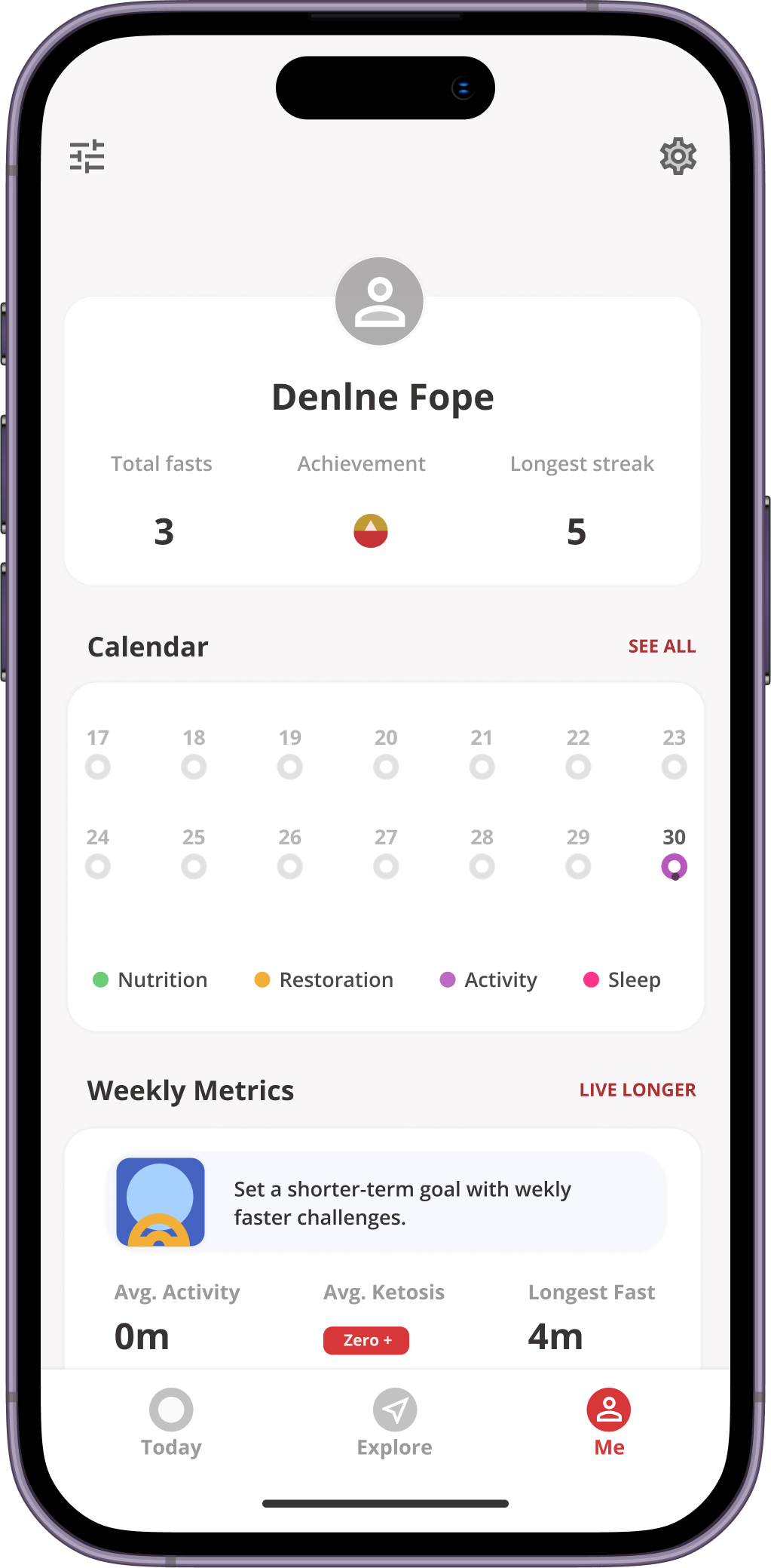 Profile Section for a Fitness App mobile app design product design ui user interface