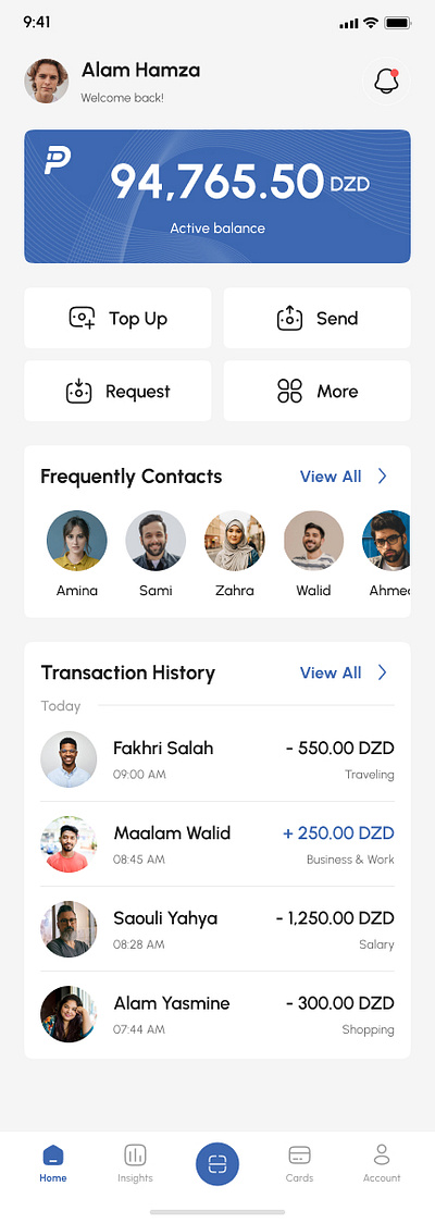 Home page for a Fin-Tech App fin tech ui design ui design ux design