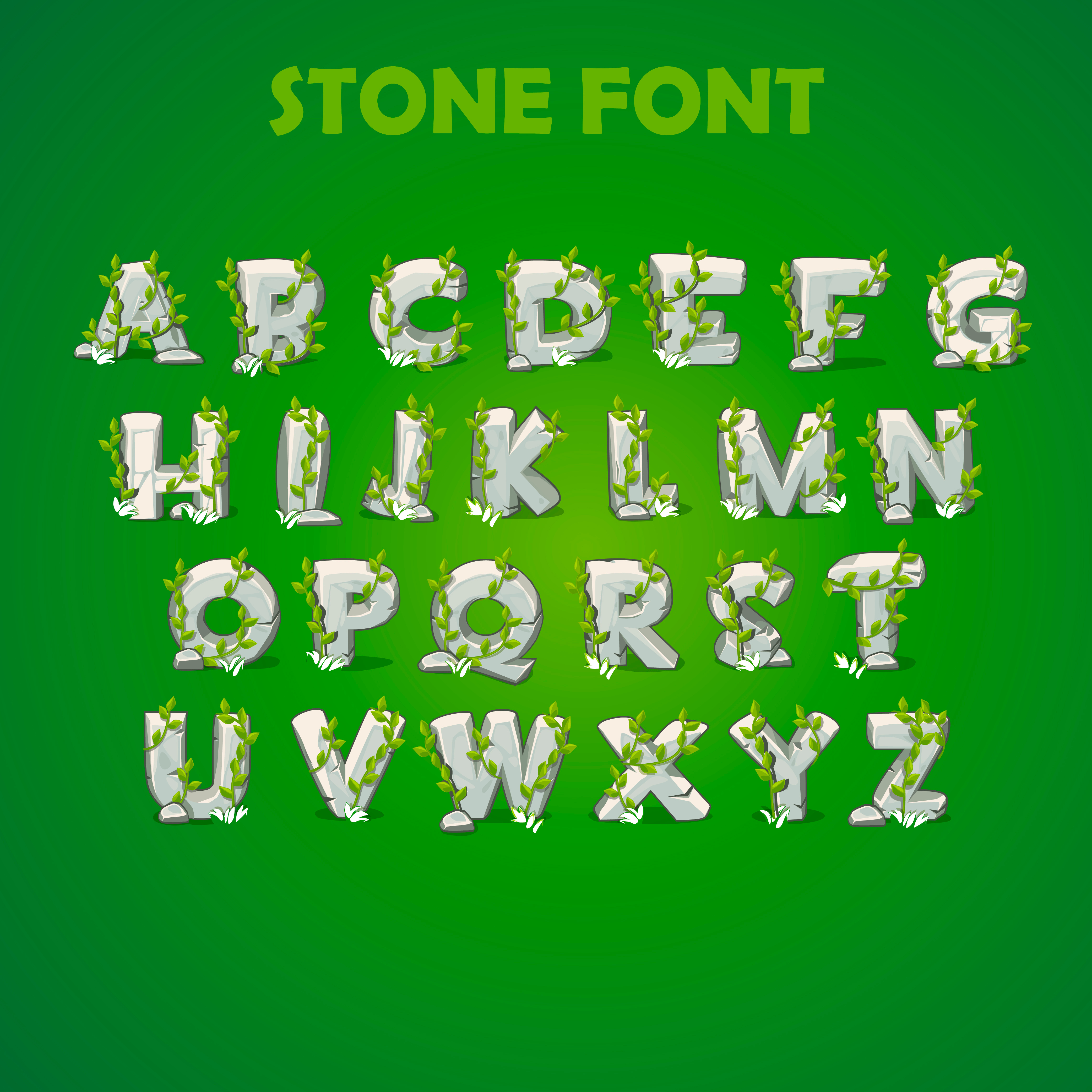 Stone Font Alphabet created in Adobe Illustrator 2d game abc adobe illustration alfabet branding cartoon design font game graphic design letter lettering logo motion graphics stoneletter stones vector