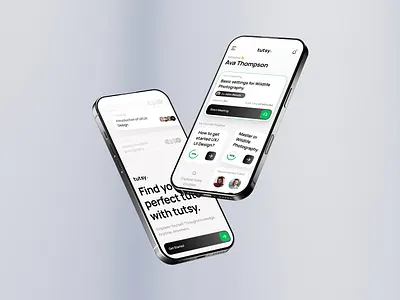 Tutsy - Learning App UI Design app design course educational app learning app mobile app design tutorial app ui ui design uiux