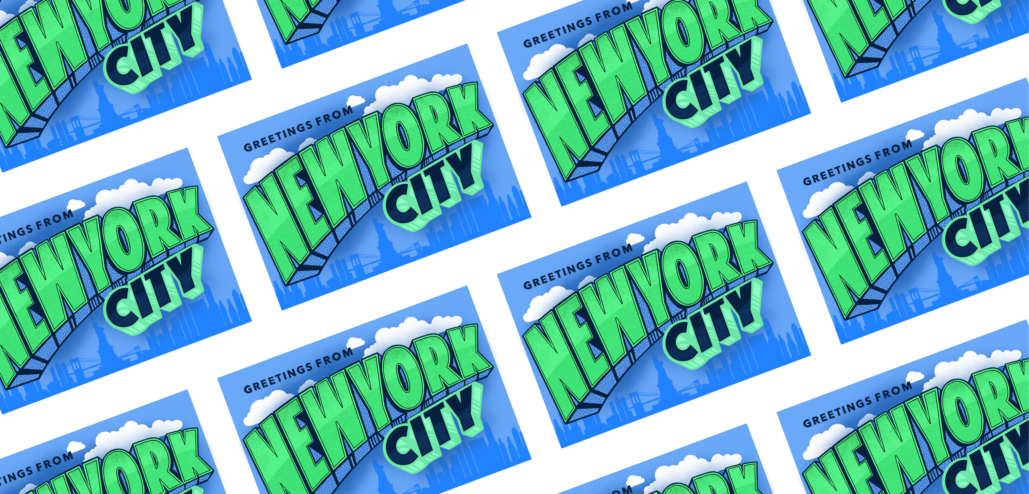 Postcard | Greetings From NYC design graphic design hand drawn hand made illustration lettering postcard procreate type typography