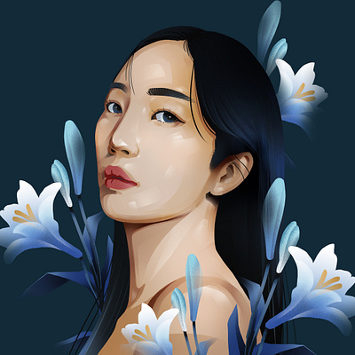 A beautiful woman portrait digital art graphic design illustration photoshop portrait