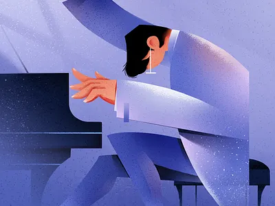 A Pianist digital art graphic design illustration photoshop pianist portrait