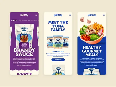 Onboard web design food food design food ecommerce food website tuna tuna website ui web design