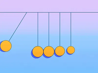 Newton's Cradle - Mo 3d animation coin motion design newton newtons cradle
