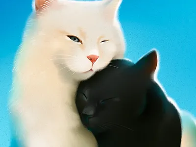 A Lovely couple cat digital art graphic design illustration photoshop portrait