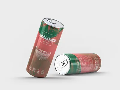 SQUARED. THC + CBD Soda Cans design. branding design graphic design label design logo packaging