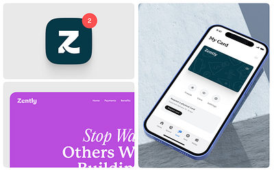 Zently brand shot app branding fintech graphic design logo product design ui vector websitedesign