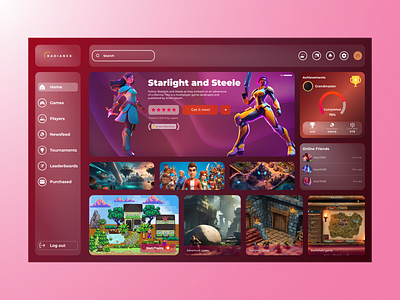 Radiance Game Dashboard design graphic design logo typography ui ux vector