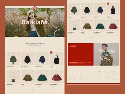 Barklana: Handmade Fashion Brand Website ecommerce minimal website shop store