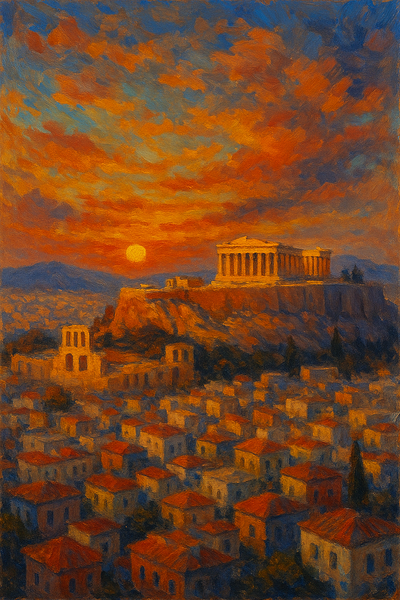 Sunset Over Athens