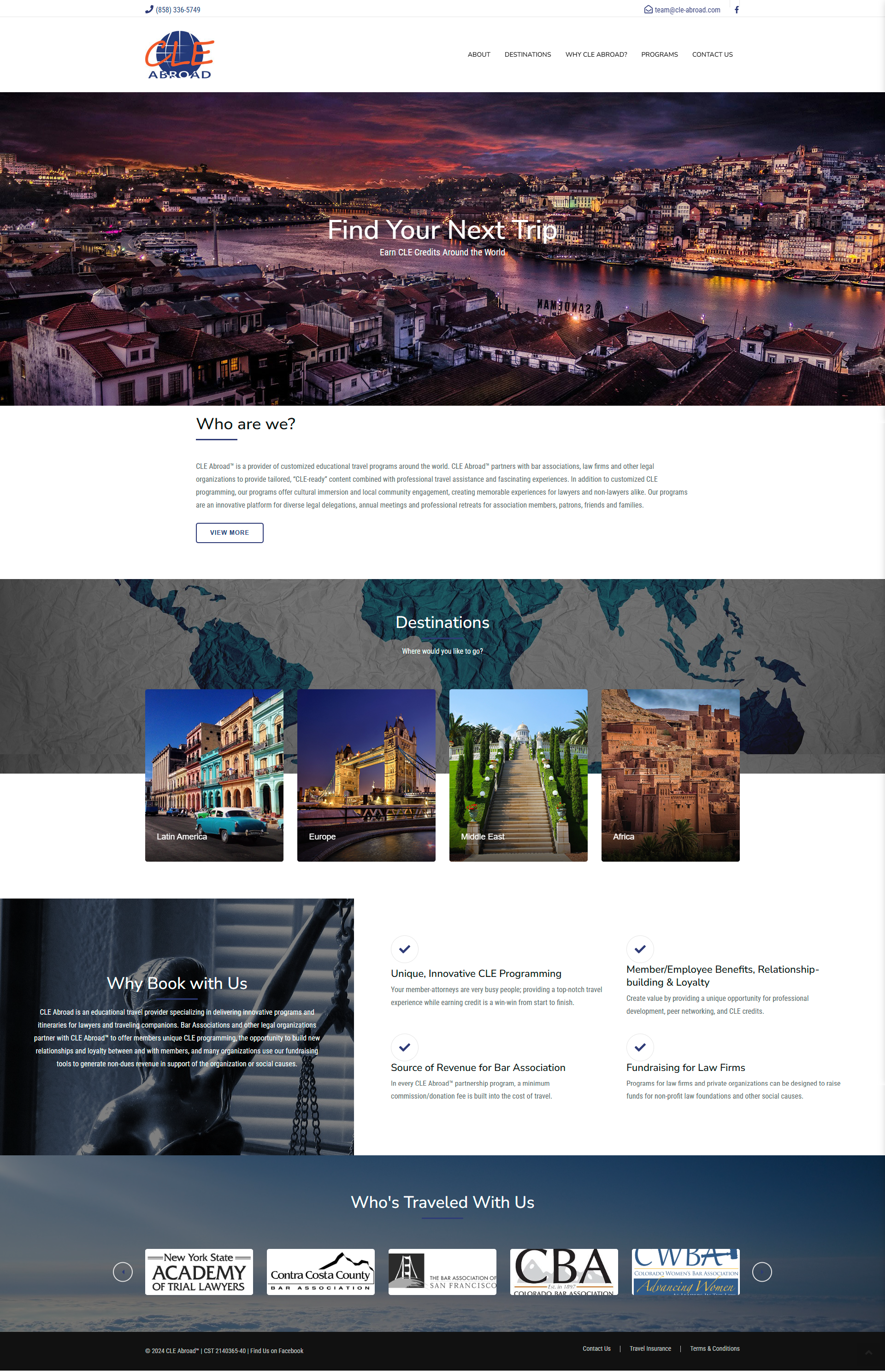 CLE Abroad (web) website