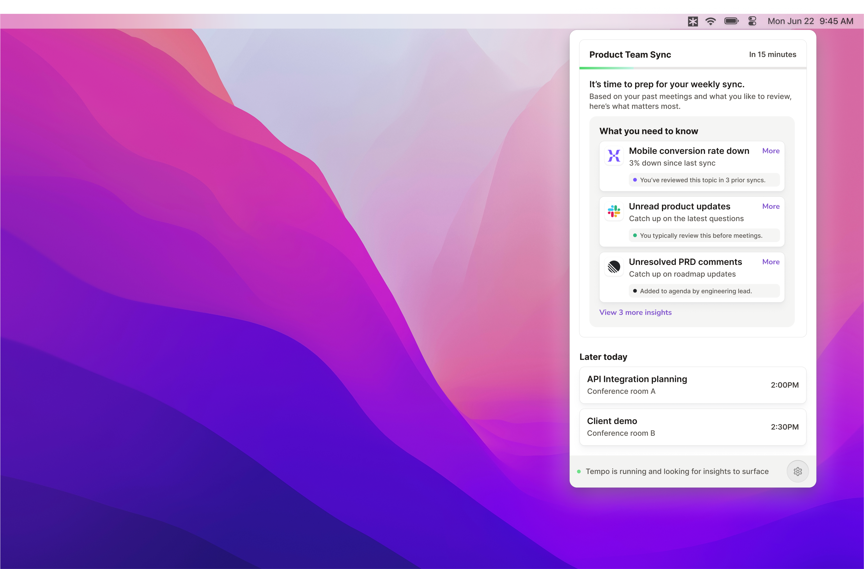 AI Concept: Ambient Intelligence for meetings ai meeting aiux ambientintelligence interface design layout mac app meeting tool menubar app product design ui uiux