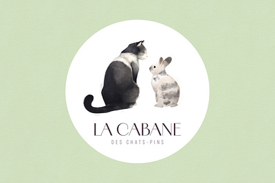 La Cabane des Chats-Pins business card graphic design illustration logo